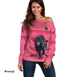 Custom Panther Premierships Off Shoulder Sweater Go Champions Pink Simple Style