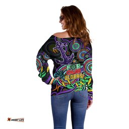 Dockers Football Aboriginal Art Off Shoulder Sweater NAIDOC Indigenous Tribal