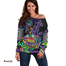 Dockers Football Aboriginal Art Off Shoulder Sweater NAIDOC Indigenous Tribal