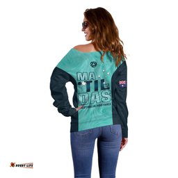 Australia Soccer Off Shoulder Sweater Raso Matildas Turquoise Version
