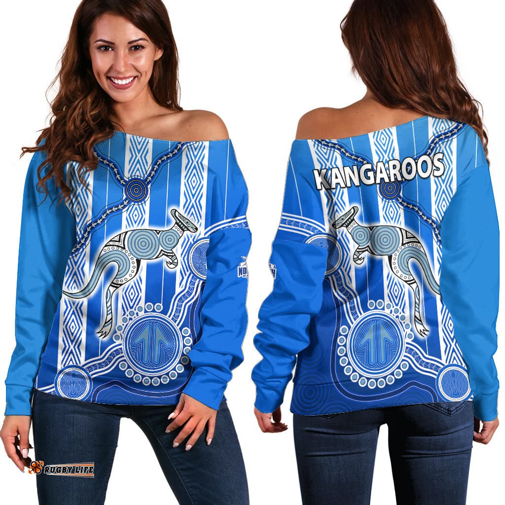 Kangaroos Indigenous Off Shoulder Sweater North Melbourne Football