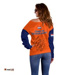 Netherlands Cricket Off Shoulder Sweater Dynamic Version 2023