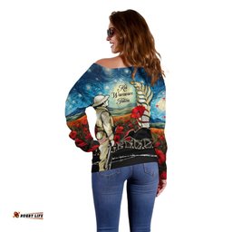 Kei Wareware Tatou New Zealand ANZAC Day Off Shoulder Sweater Starry Night Inspo Style