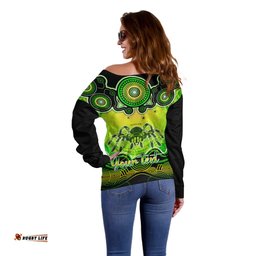 Personalised Australia Scorpio Tarantulas Spider Zodiac Off Shoulder Sweater Auz Astrology Aboriginal Green