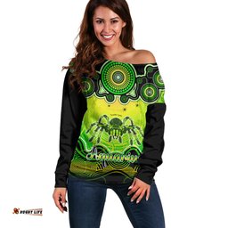 Personalised Australia Scorpio Tarantulas Spider Zodiac Off Shoulder Sweater Auz Astrology Aboriginal Green