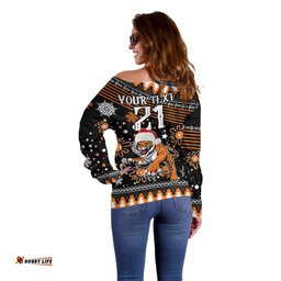 Custom Tigers Rugby Off Shoulder Sweater Chirstmas Vibe 2023