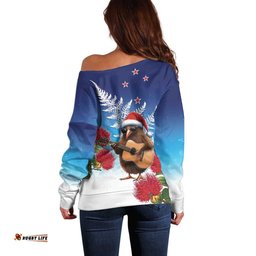New Zealand Kiwi Christmas Off Shoulder Sweater Xmas Vibe