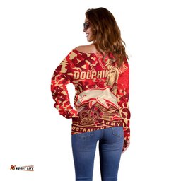 NRL ANZAC Dolphins Off Shoulder Sweater Camouflage 08