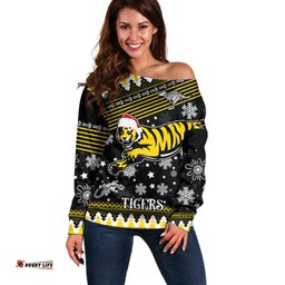 Custom Tigers Football Off Shoulder Sweater Christmas Vibe 2023