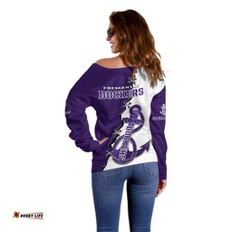 Fremantle Dockers Football Off Shoulder Sweater Go Freo Sporty Version 02