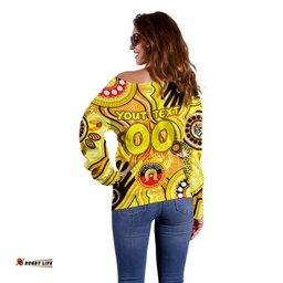Personalised NAIDOC Week 2024 Richmond Tiger Off Shoulder Sweater Australian Aboriginal Hand Painting