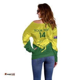 Custom Australia Field Hockey Off Shoulder Sweater Go Champions Hockeyroos National Color