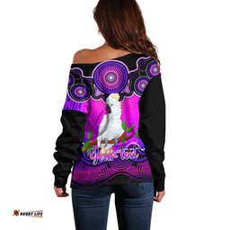 Personalised Australia Libra Cockatoo Zodiac Off Shoulder Sweater Auz Astrology Aboriginal Magenta