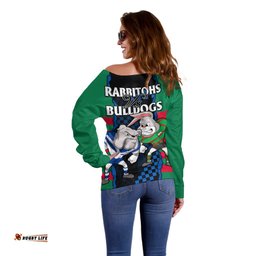 NRL Combine Rabbitohs and Bulldogs Off Shoulder Sweater 02