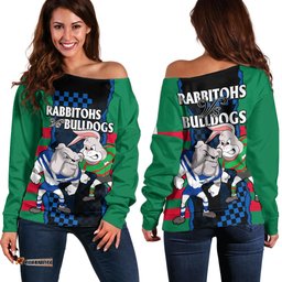 NRL Combine Rabbitohs and Bulldogs Off Shoulder Sweater 02