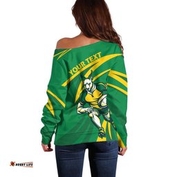 Personalized Australia Rugby Champion Off Shoulder Sweater Wallabies Mascot with Sporty Style