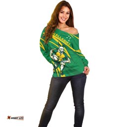 Personalized Australia Rugby Champion Off Shoulder Sweater Wallabies Mascot with Sporty Style