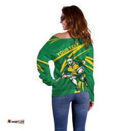 Personalized Australia Rugby Champion Off Shoulder Sweater Wallabies Mascot with Sporty Style