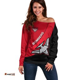 Personalised Essendon Football Off Shoulder Sweater Go Bombers Simple Style
