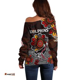 NRL Wests Tigers Combine Dolphins Rugby Off Shoulder Sweater Aboriginal Vibe