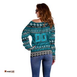 Personalized Power Football Xmas Off Shoulder Sweater Australia AFL Mascot