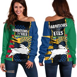 NRL Combine Rabbitohs and Eels Off Shoulder Sweater 04