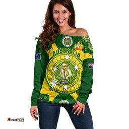 Personalised Australia Cricket Off Shoulder Sweater World Cup 6th Champions Trophy National Color