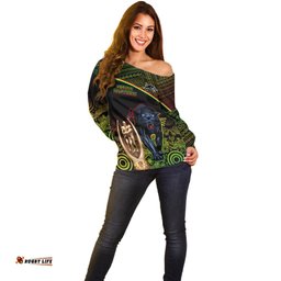 Panthers Rugby Off Shoulder Sweater Go Premiers Back To Back Polynesian Indigenous Art