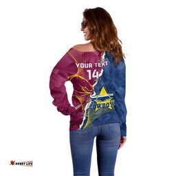 Custom Cowboys And Broncos Rugby Off Shoulder Sweater Dynamic Style