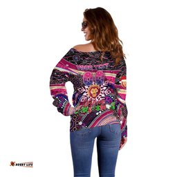 Merry Christmas AFL Brisbane Lions Off Shoulder Sweater Aboriginal Santa Football Mascot