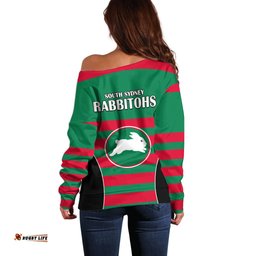 NRL Rabbitohs Rugby Off Shoulder Sweater Simple Style 2023