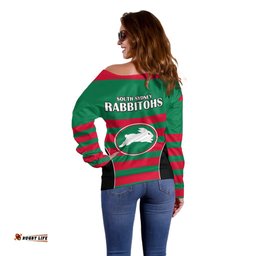 NRL Rabbitohs Rugby Off Shoulder Sweater Simple Style 2023