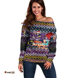 Melbourne Storm Christmas Off Shoulder Sweater MerryStorm Man