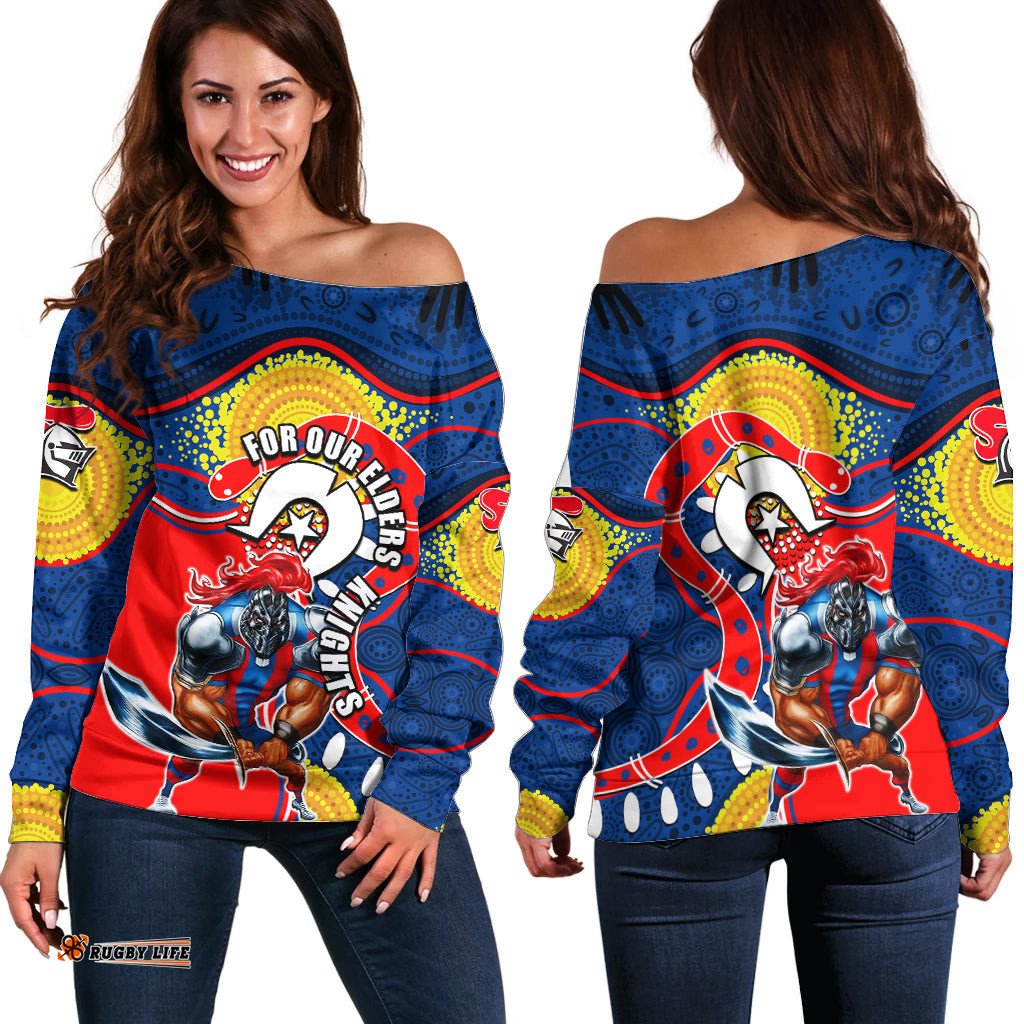 Knights Mascot NRL Off Shoulder Sweater NAIDOC