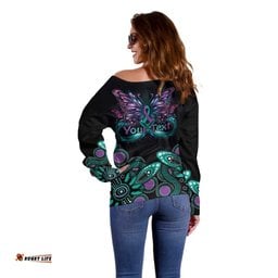 Personalised Hope Fight Suicide Prevention Awareness Off Shoulder Sweater Aboriginal Motif