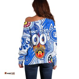 Personalised NAIDOC Week 2024 Melbourne Demons Off Shoulder Sweater Australian Aboriginal Hand Painting