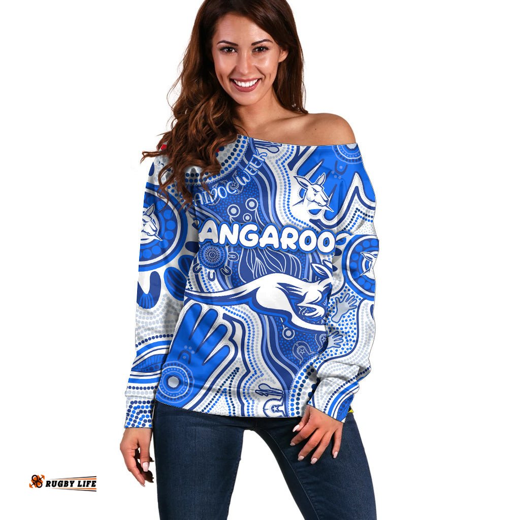Personalised NAIDOC Week 2024 Melbourne Demons Off Shoulder Sweater Australian Aboriginal Hand Painting
