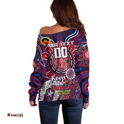 Custom Melbourne Demons NAIDOC Week 2024 Off Shoulder Sweater Mascot Football
