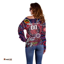 Custom Melbourne Demons NAIDOC Week 2024 Off Shoulder Sweater Mascot Football