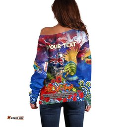 Personalised Australia Rugby Eels ANZAC Off Shoulder Sweater Parramatta Scratch Style