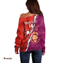 Custom Swans And Lions Football Off Shoulder Sweater 2024 Go Champions Final Dynamic Version