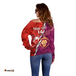 Custom Swans And Lions Football Off Shoulder Sweater 2024 Go Champions Final Dynamic Version