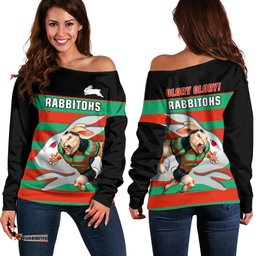 Rabbitohs Rugby Off Shoulder Sweater Glory Glory Souths Unique