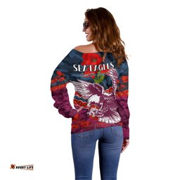 Sea Eagles Rugby ANZAC Off Shoulder Sweater Lest We Forget