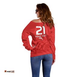 Custom Text And Number NRL Dolphins Rugby Off Shoulder Sweater Simple Red Style 2023