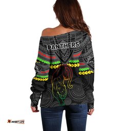 Panthers Rugby Off Shoulder Sweater Polynesian and Aboriginal Vibe