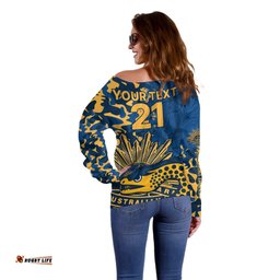 Custom Text And Number NRL ANZAC Parramatta Eels Off Shoulder Sweater Camouflage