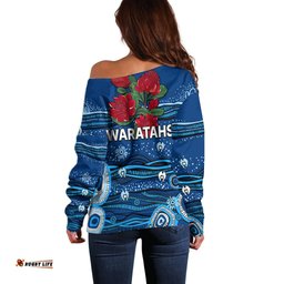 NSW Waratahs Rugby Off Shoulder Sweater Aboriginal Indigenous