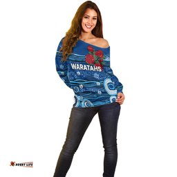 NSW Waratahs Rugby Off Shoulder Sweater Aboriginal Indigenous