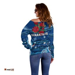 NSW Waratahs Rugby Off Shoulder Sweater Aboriginal Indigenous